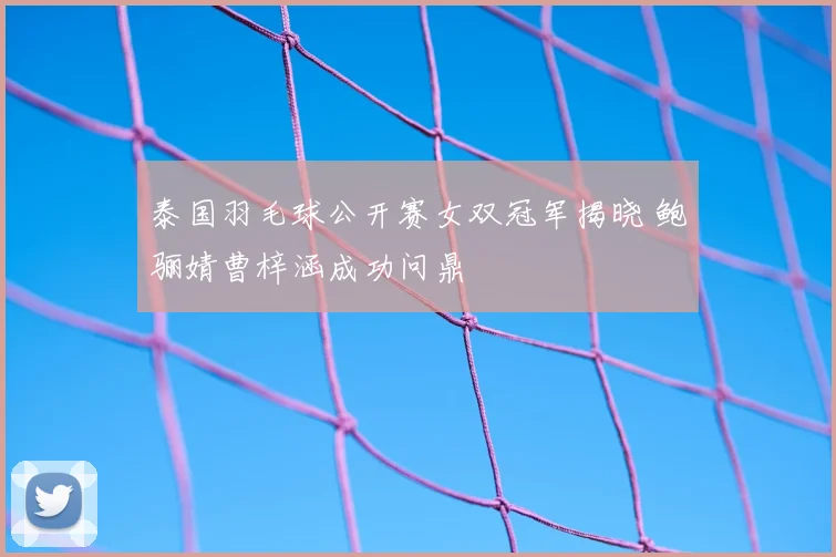 泰国羽毛球公开赛女双冠军揭晓 鲍骊婧曹梓涵成功问鼎